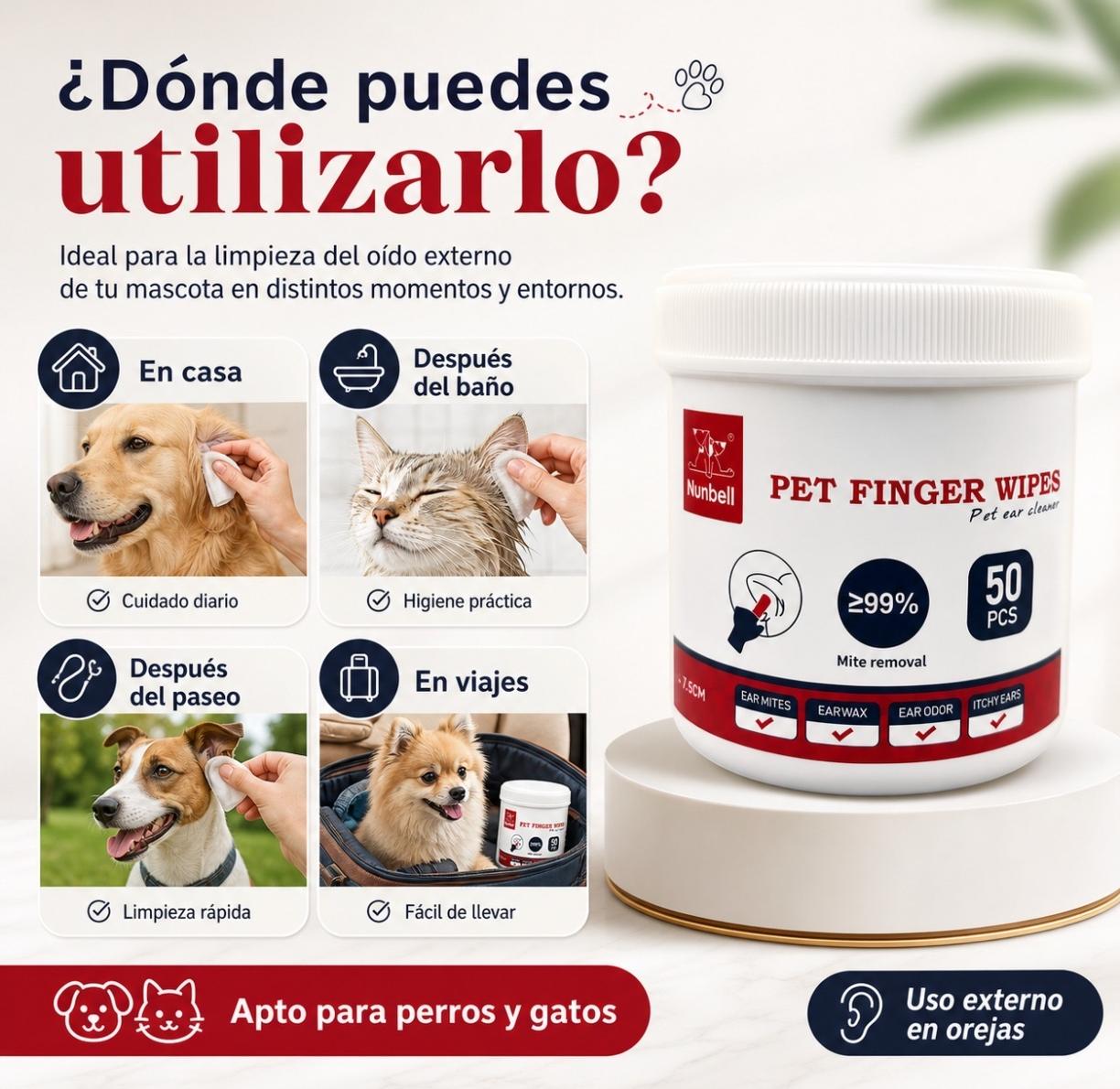 Toallitas dedal para limpieza